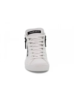 Crime London Sneakers High Top Double Zip In White Leather^Men Sneakers
