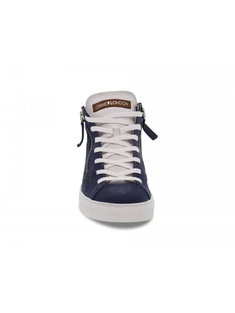 Crime London Sneakers High Top Double Zip In Blue Leather^Men Sneakers