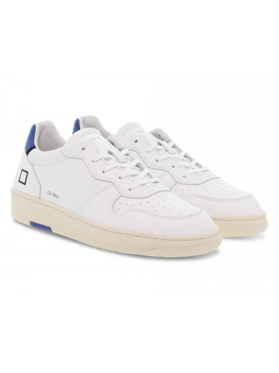 D.A.T.E. Sneakers Court Mono White-Blue In White Leather^Men Sneakers