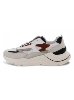 D.A.T.E. Sneakers Fuga Mesh In White Suede Leather^Men Sneakers