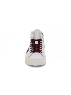 D.A.T.E. Sneakers Hill High Vintage Calf White-Blu In White Leather^Women Sneakers