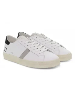 D.A.T.E. Sneakers Hill Low Calf White-Black In White Leather^Men Sneakers
