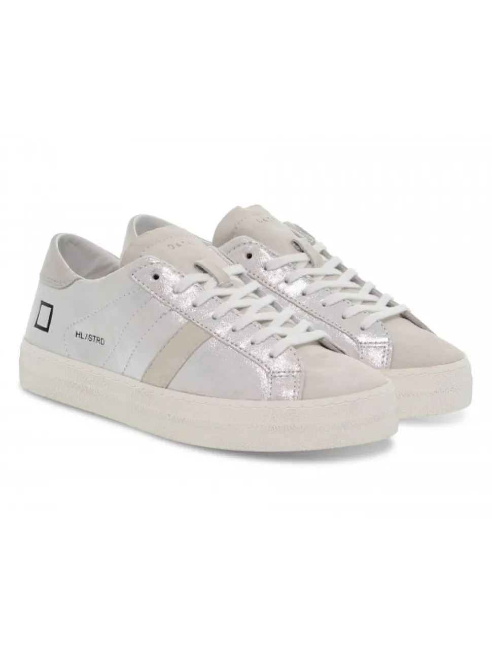 D.A.T.E. Sneakers Hill Low Stardust Silver In Silver Laminate^Women Sneakers