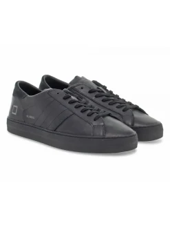 D.A.T.E. Sneakers Hill Low Vintage Calf Total-Black In Black Leather^Men Sneakers