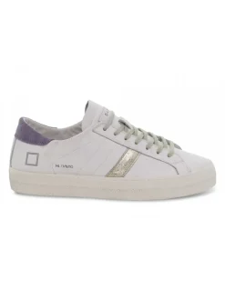 D.A.T.E. Sneakers Hill Low Vintage Calf White-Lavande In White Leather^Women Sneakers