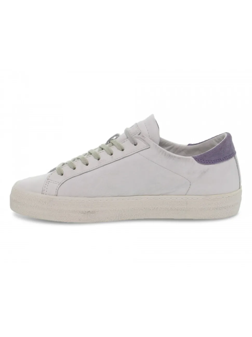 D.A.T.E. Sneakers Hill Low Vintage Calf White-Lavande In White Leather^Women Sneakers