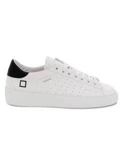 D.A.T.E. Sneakers Levante Calf White-Black In White Leather^Men Sneakers