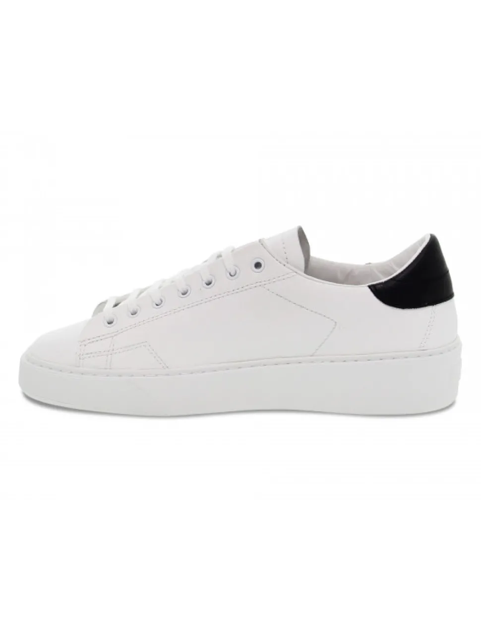 D.A.T.E. Sneakers Levante Calf White-Black In White Leather^Men Sneakers