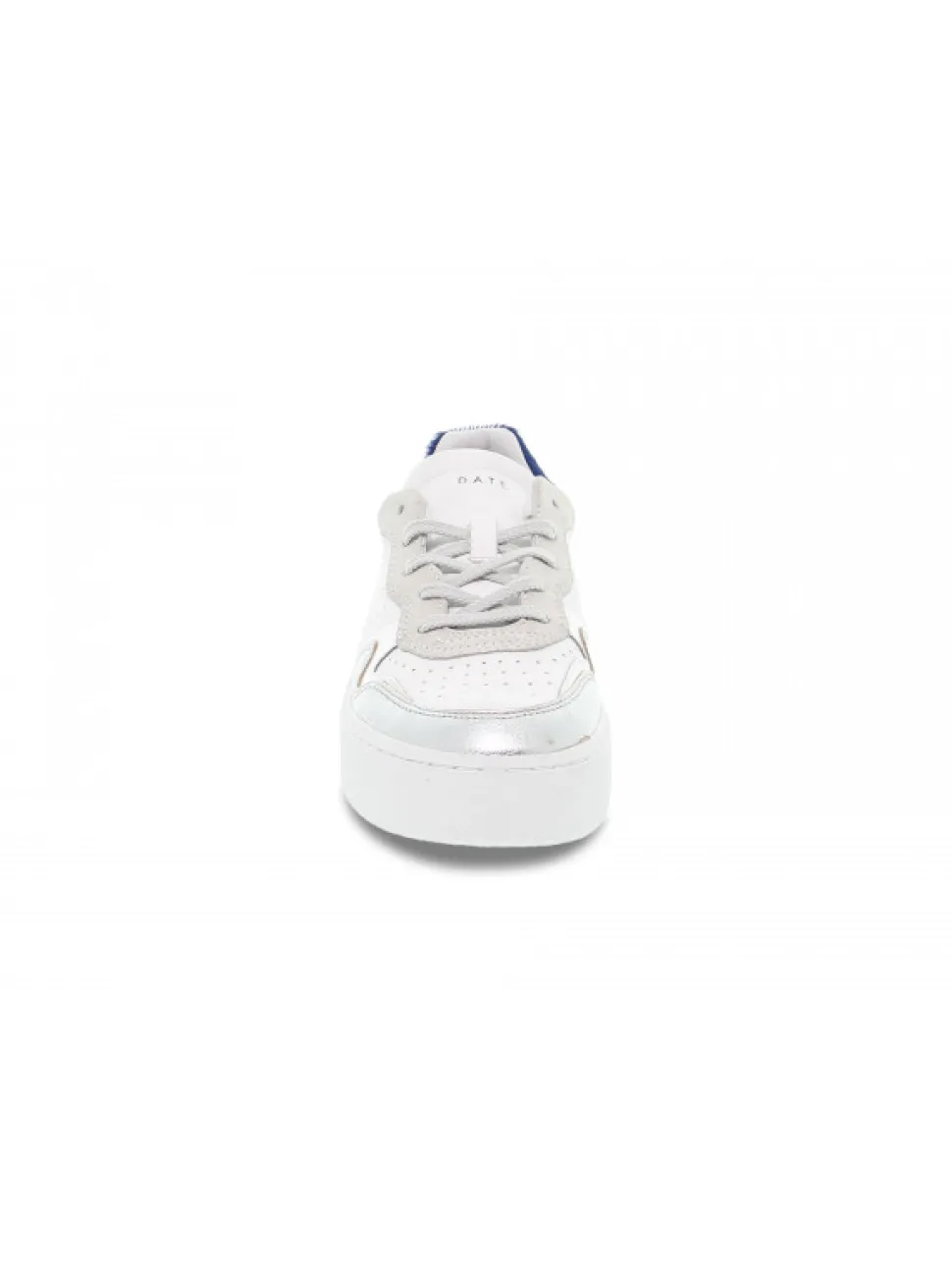 D.A.T.E. Sneakers Step Pop Laminated Silver In White Leather^Women Sneakers