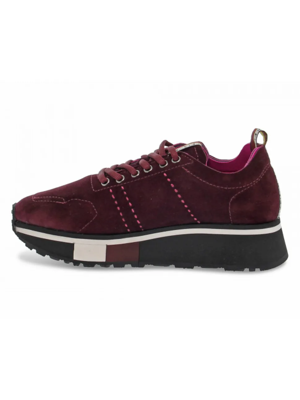 Fabi Sneakers In Bordeaux Suede Leather^Women Sneakers