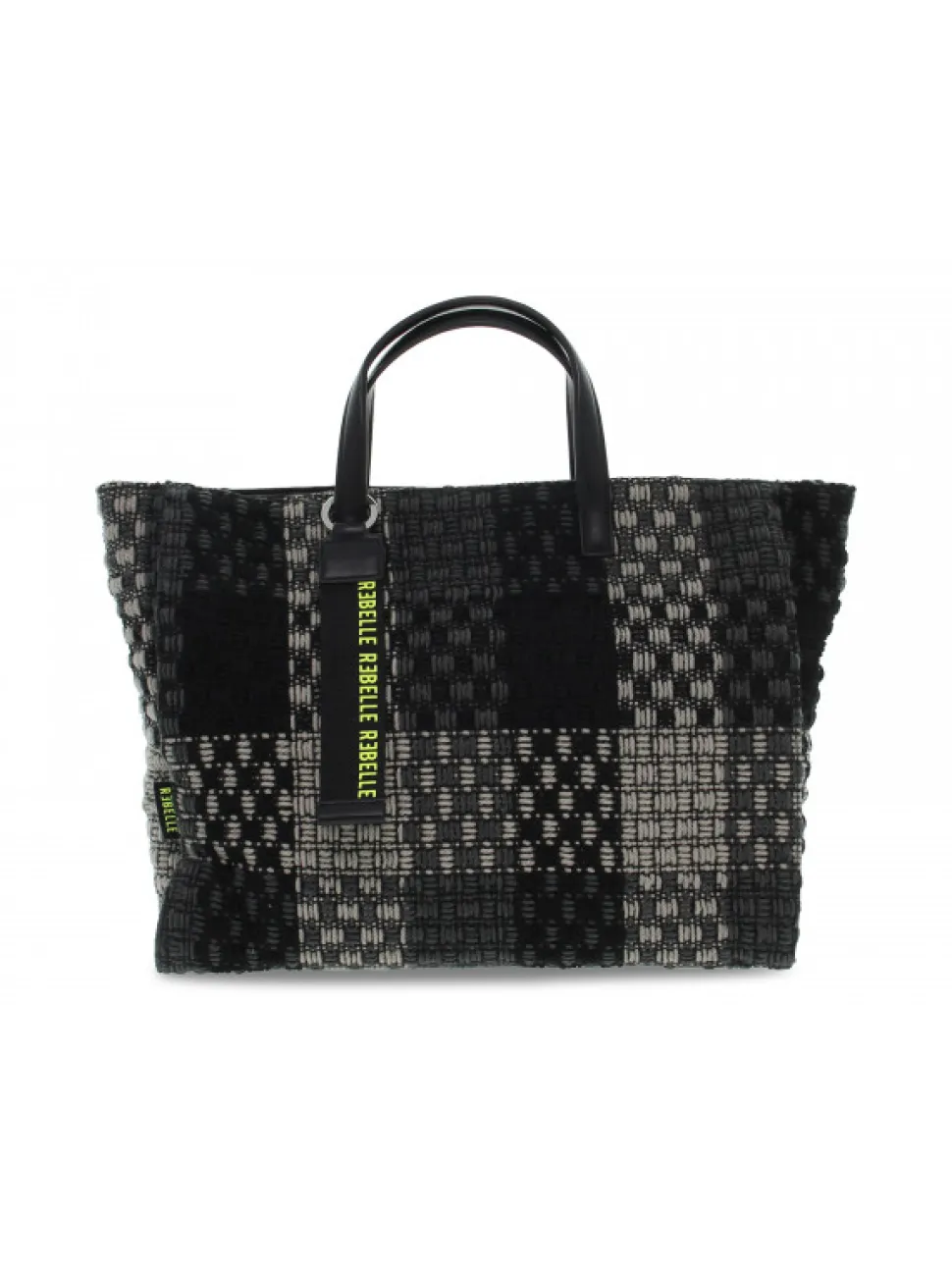 Rebelle Tote Bag Ashanti Shopping S Checked Wire In Black Fabric^Women Tote Bags