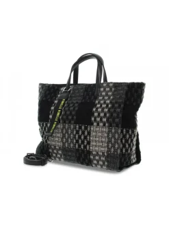 Rebelle Tote Bag Ashanti Shopping S Checked Wire In Black Fabric^Women Tote Bags