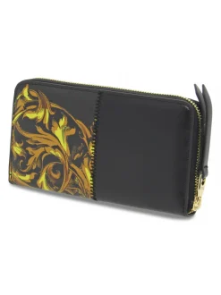 Versace Jeans Couture Wallet Jeans Couture Range 4 Rock Cut Sketch 8 Wallet Stripes Patchwork In Black Faux Leather^Women Wallets